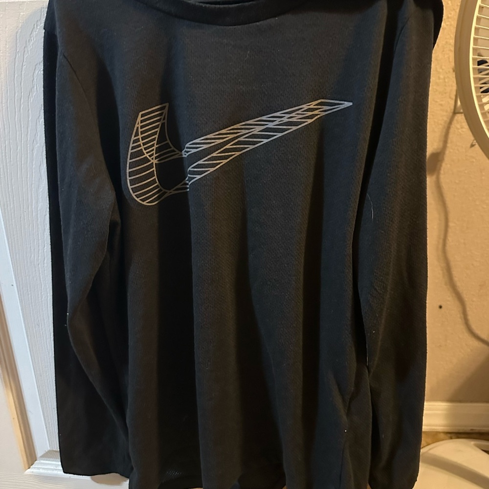 Nike Dri-FIT Black Shirt with White Logo